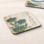 Flores del azul del vintage posavasos de bebidas