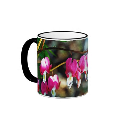 Flores del corazón sangrante tazas de café