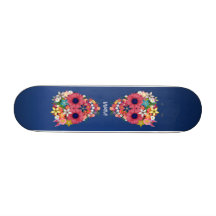 Flores del cráneo tablas de skate