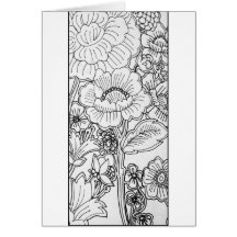 flores del doodle - vertical tarjetas
