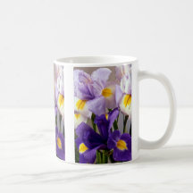 Flores del iris tazas de café
