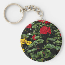 Flores del macizo de flores llaveros personalizados