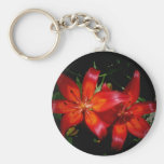 Flores del rojo del navidad llavero personalizado