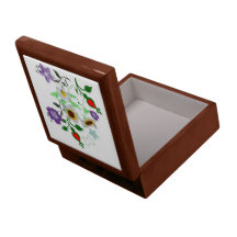 Flores delicadas del jardín caja de recuerdo