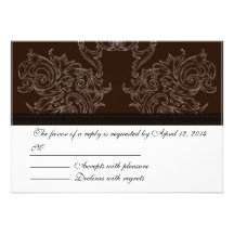 Flores dibujadas mano de la tarjeta de RSVP del bo Invitaciones Personalizada