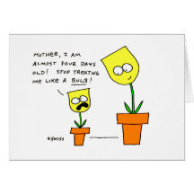 Flores divertidas del día de madres tarjetón