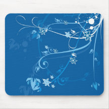 Flores en el azul - Mousepad Tapete De Ratón
