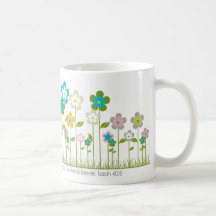 Flores en el campo tazas de café