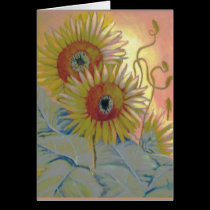 Flores en el sol tarjetas