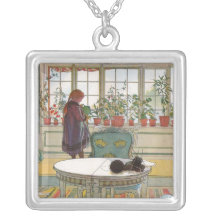 Flores en el Windowsill de Carl Larsson Pendientes Personalizados