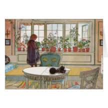 Flores en el Windowsill de Carl Larsson Felicitaciones