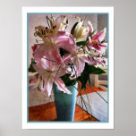 Flores en florero en la tabla impresiones