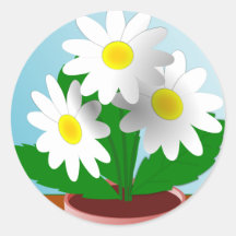Flores en pote etiqueta