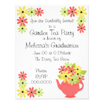 Flores en una tetera invitaciones