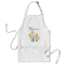 Flores felices del día de madres 4 delantal