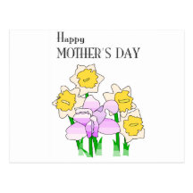 Flores felices del día de madres 4 tarjetas postales