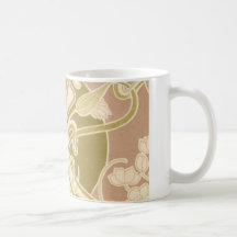 flores florales del nouveau del arte taza