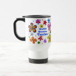 Flores grandes, la taza más grande de la plantilla