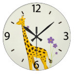 Flores lindas de la jirafa del dibujo animado relojes