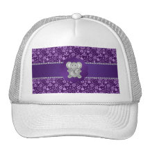 Flores lindas de la púrpura del elefante gorras de camionero