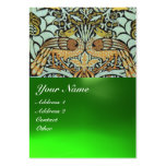 FLORES, PAVOS REALES Y MONOGRAMA DE LOS DRAGONES TARJETAS PERSONALES