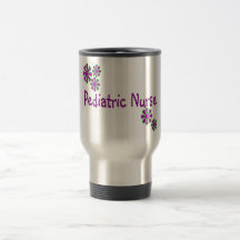 Flores pediátricas de la púrpura de la enfermera tazas de café