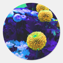 Flores psicodélicas del estallido pegatinas  