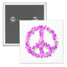 flores púrpuras de la paz pins