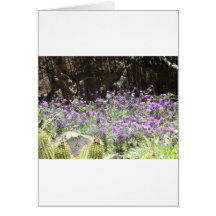 Flores púrpuras del desierto tarjeton