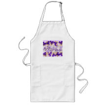 Flores púrpuras delicadas delantal