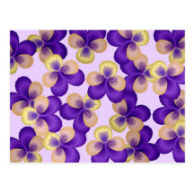 Flores púrpuras delicadas tarjetas postales