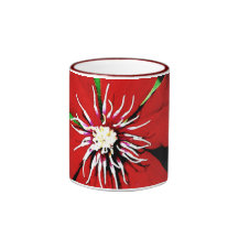 Flores que suben del Clematis rojo Taza De Café