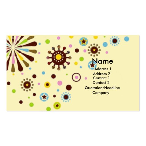 Flores retras tarjetas de visita