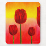 Flores rojas de los tulipanes que pintan arte - mu tapetes de ratón