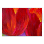 Flores rojas de los tulipanes que pintan arte - mu felicitaciones