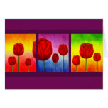 Flores rojas de los tulipanes que pintan arte - mu tarjeta