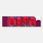 Flores rojas de los tulipanes que pintan - multi pegatina de parachoque