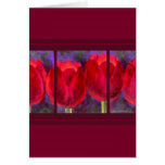 Flores rojas de los tulipanes que pintan - multi tarjeton