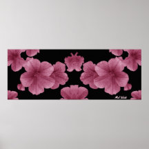 Flores rojas del rosa de la casa de campo poster