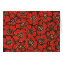 flores rojas tarjetón