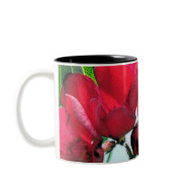 Flores rojas tazas