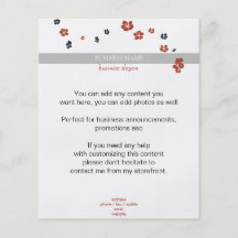 Flores rojas y negras en elegante blanco flyer a todo color
