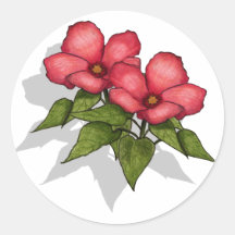 Flores rosadas: Arte original del lápiz del color Pegatina