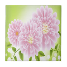 Flores rosadas azulejos ceramicos