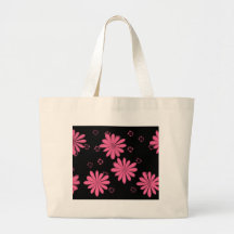 Flores rosadas con el fondo negro bolsa