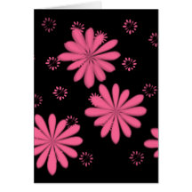 Flores rosadas con el fondo negro tarjeton