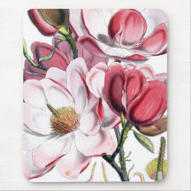 Flores rosadas de la magnolia alfombrillas de ratones