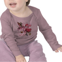 Flores rosadas de la magnolia camisetas