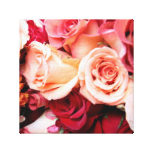 Flores rosadas del ramo de los rosas lona estirada galerías