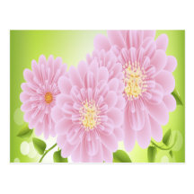 Flores rosadas postal